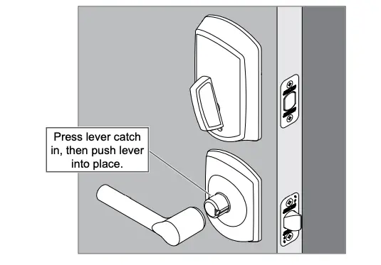 6b Install the lever on the outside of the door