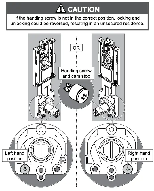 Move the handing screw