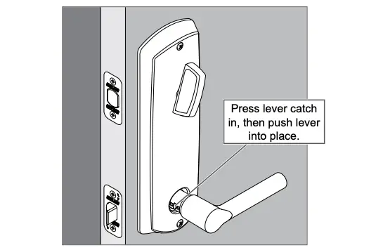 a Install the lever on the inside