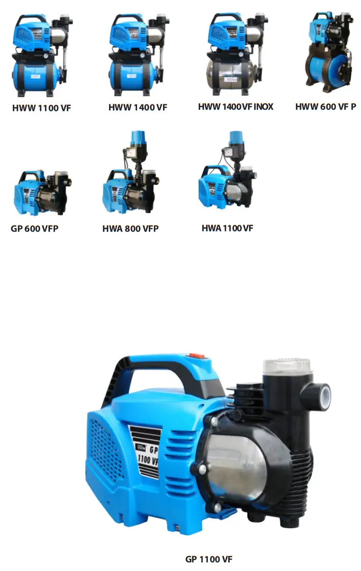 Gude GP HWA HWW Series Garden Water Pump - fig 1