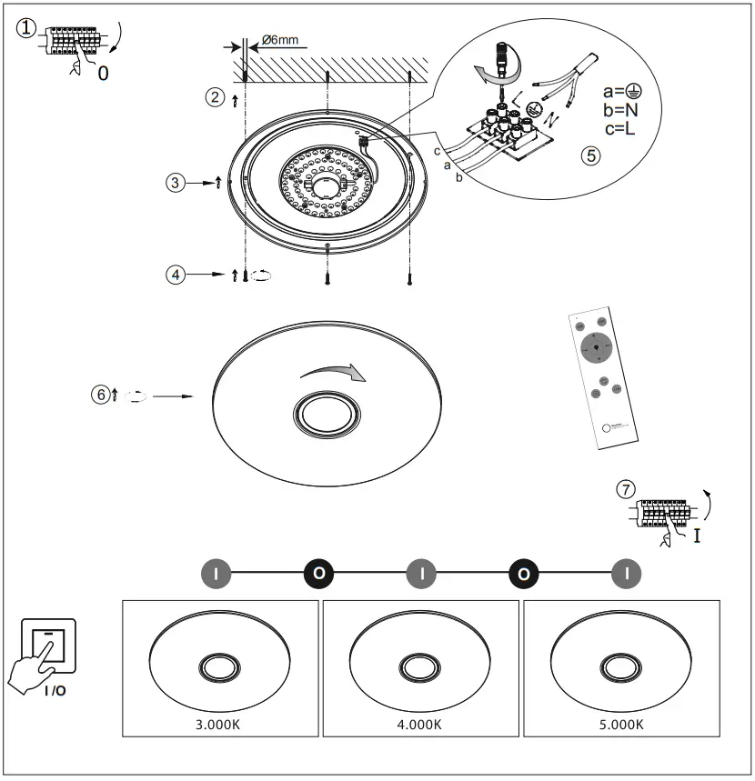 Leuchten Direkt Nachthimmel Optik Dimmbar Rund-fig1