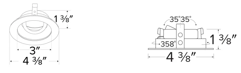 ELCO Lighting ELK3629BB Pex 3 Inch Round Adjustable Gimbal - fig 1