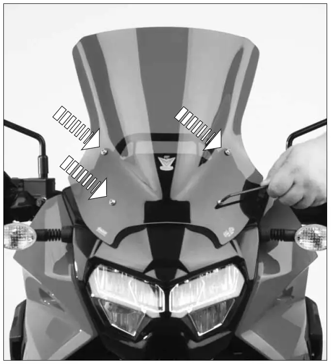 quantum Hardcoated Polycarbonate VStream Windscreen for Kawasaki KLR650 fig 2