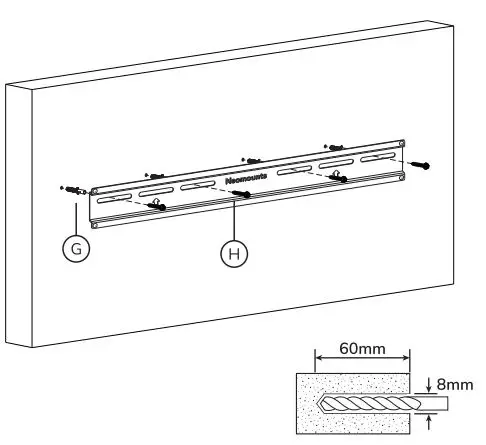 Neomounts WL30-350BL14 Newstar TV wall bracket Instruction Manual - Install the wall plate on a solid brick or concrete wall