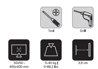 Neomounts WL30-350BL14 Newstar TV wall bracket Instruction Manual - Parts