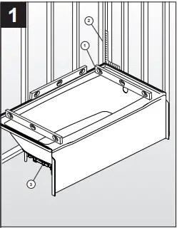 Verify Bathtub Fit • Position bathtub as shown above. Use level (1) and square (2) to verify that it is positioned straight and square. Bathtub bottom (3) must be in contact with a flat, level surface. Gaps between flanges and studs must be less than 1/8”. NOTE: A small amount of water poured onto tub deck should flow into the tub, not out toward the floor