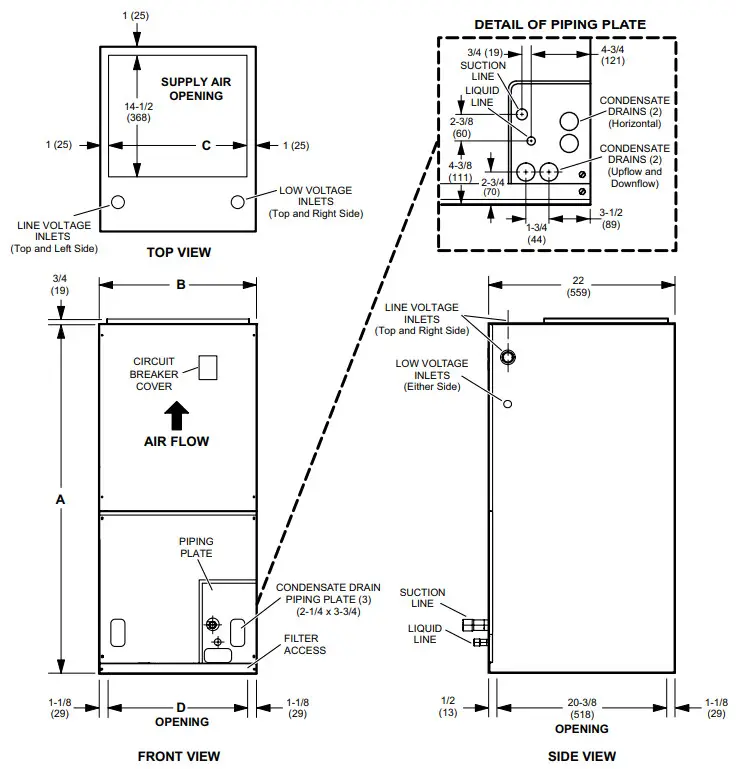 Locke L5651 NAMV1 Series One Piece Variable Speed Air Handler - Figure 1