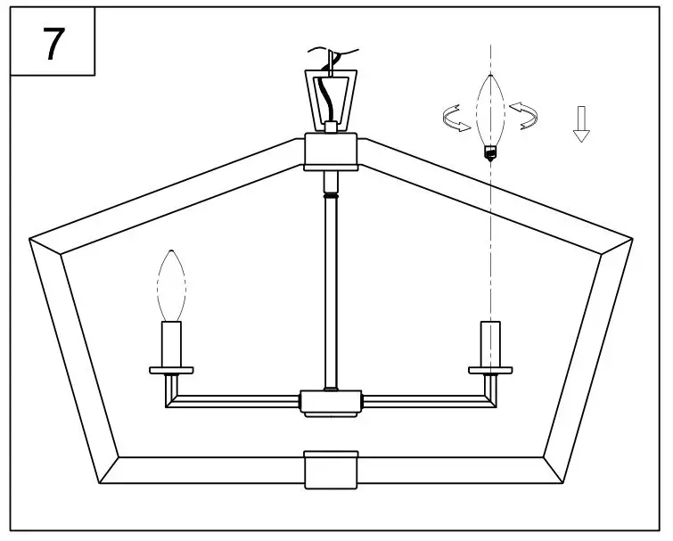 PROGRESS LIGHTING P400301 5-Light Brushed Nickel Farmhouse Chandelier - Thread the lamps (not included) into the fixture sockets