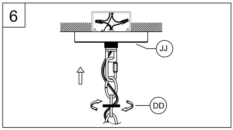 PROGRESS LIGHTING P400301 5-Light Brushed Nickel Farmhouse Chandelier - Tuck the wires into the outlet box and slip