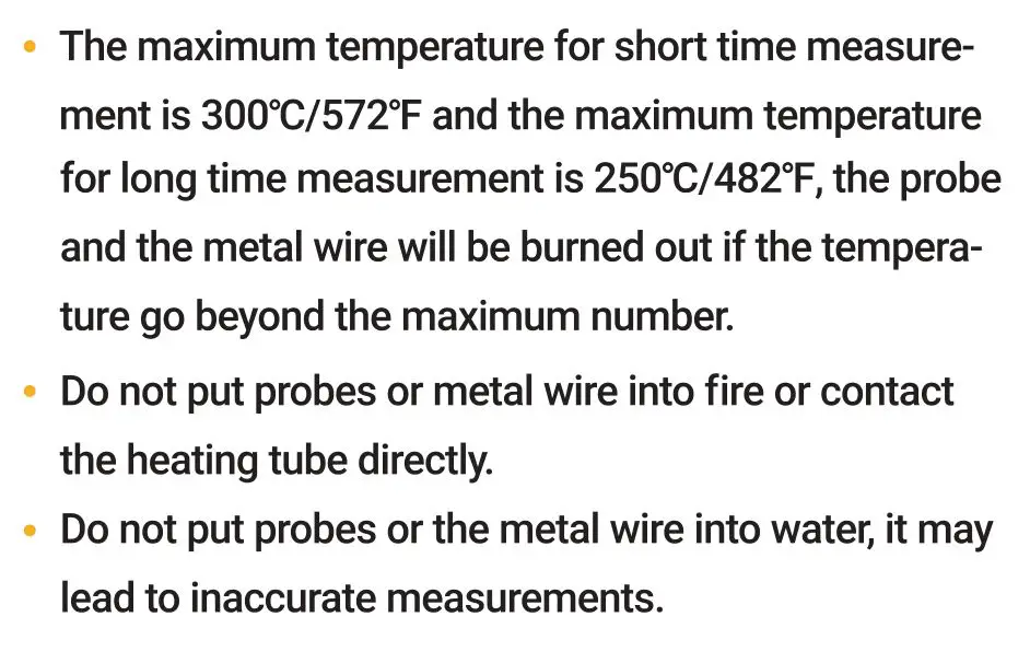 INKBIRD Thermometer IBBQ-4T - Warning