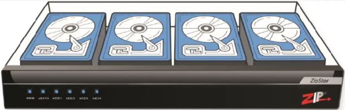 ZipStor 4 Bay eSATA Hard Drive Expander Unit