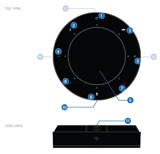 HALL HT-Satellite-BT Portable USB and Bluetooth Conference Speakerphone - fig