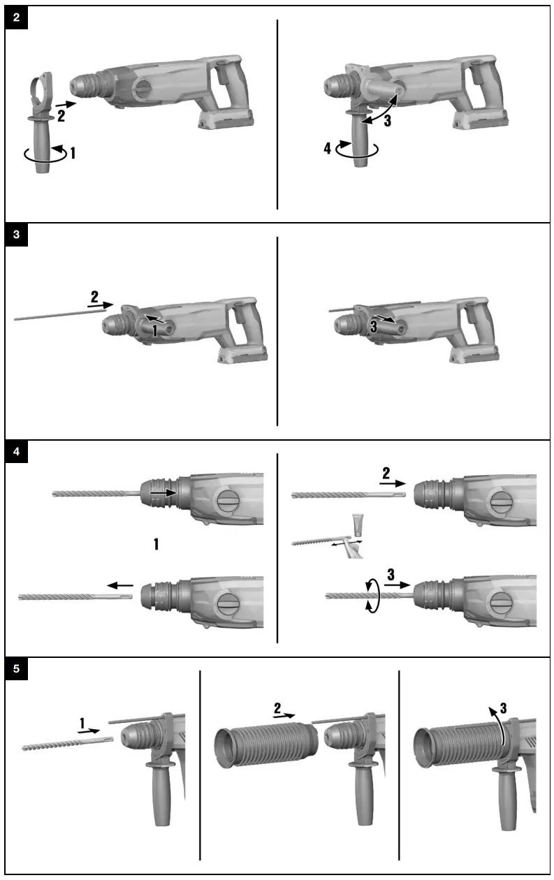 HILTI TE 5-22 Cordless Chipping Hammer Cordless Demolition Hammers - fig 2