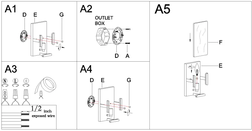 ZEVNI A04774 Fahd 6-Inch 1-Light Gold Modern-Contemporary Vanity Light-FIG4