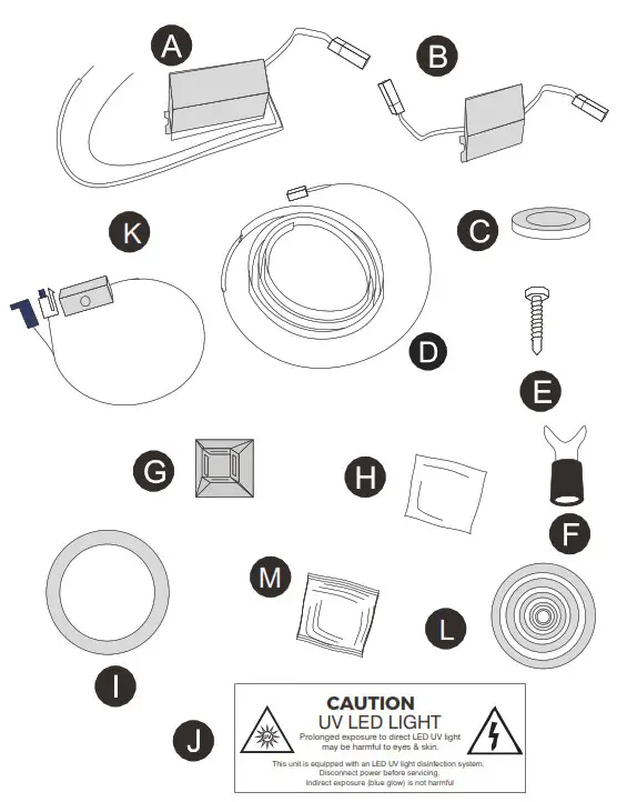 PIONEER IKT-UVL32UL-AG UVC Bacterial Disinfection Kit for Mini-Split Systems - The Contents of UVC Mini