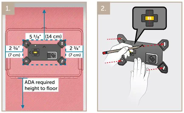 Kimberly-Clark Standard Roll Toilet Paper Dispenser User Guide - Align bracket to local ADA requirement