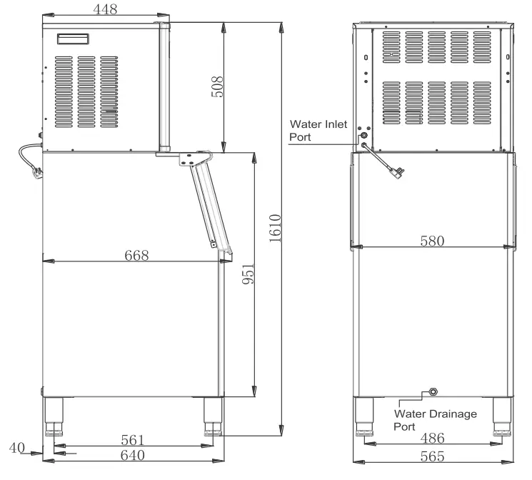 KoolMore KM-CIM-400 25 Inch Stainless Steel Commercial Ice Maker - Fig 1