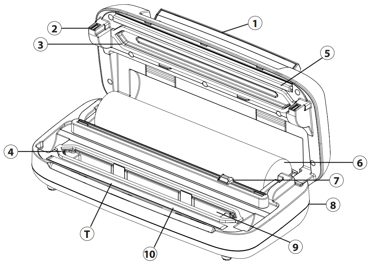 caso DESIGN VRH 590 Vacuum Sealer System - Appliance diagram
