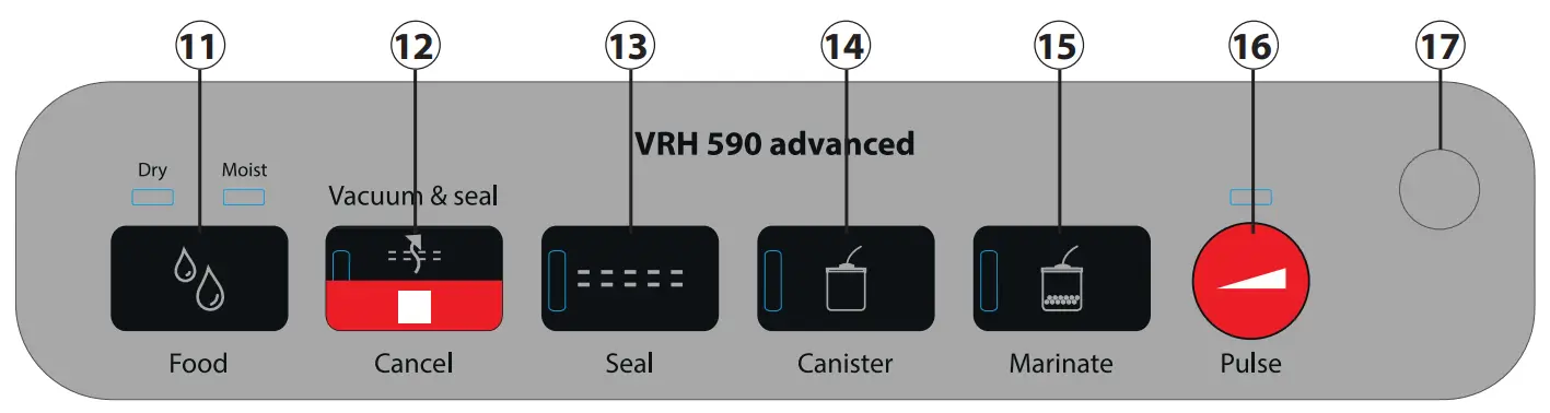 caso DESIGN VRH 590 Vacuum Sealer System - Control Panel