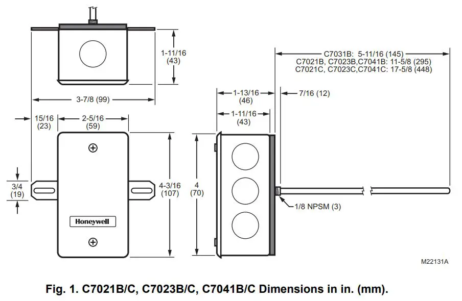 Honeywell 2000 Series Electronic Temperature Sensors Instruction Manual - Fig. 1