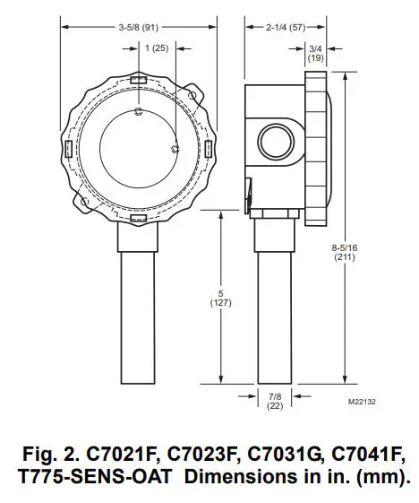 Honeywell 2000 Series Electronic Temperature Sensors Instruction Manual - Fig. 2