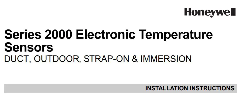 Honeywell 2000 Series Electronic Temperature Sensors Instruction Manual