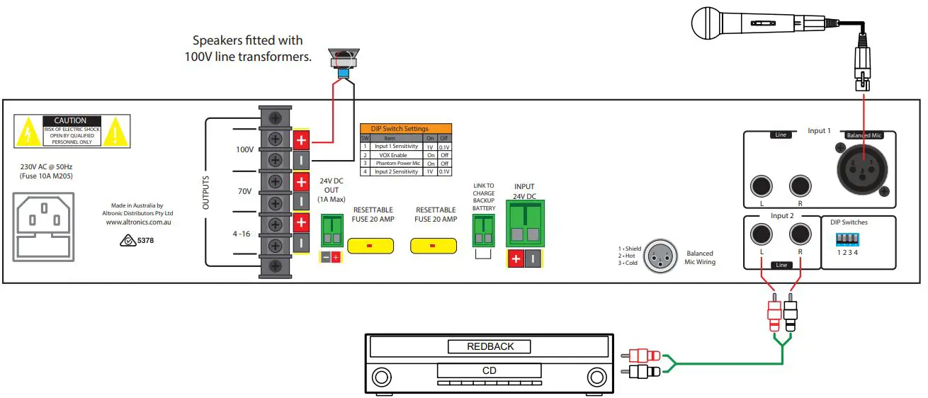 REDBACK-A4395-500W-Mixer-Amplifier-fig 5