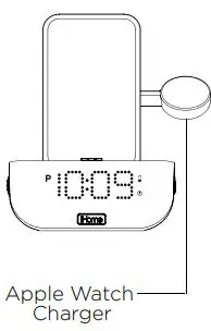 iHOME Timebase Pro+ Bluetooth Speaker + Triple Charging User Guide - APPLE WATCH CHARGING