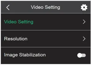 FIG 10 VIDEO SETTINGS