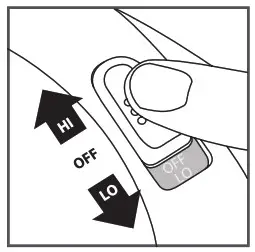 Homedics PED-1200 Pedicure Callus Remover Instruction - select a power setting