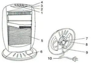 Kooper 2191372 Halogen 1200 W Taupe-- DESCRIPTION