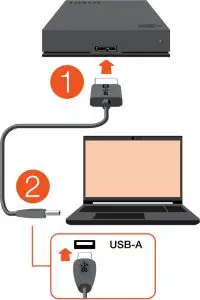 SEAGATE 5193843 FireCuda Gaming Hard Drive - Connect the USB cable
