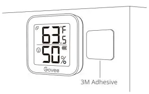 Govee H5101 Smart Thermo Hygrometer - adhesive