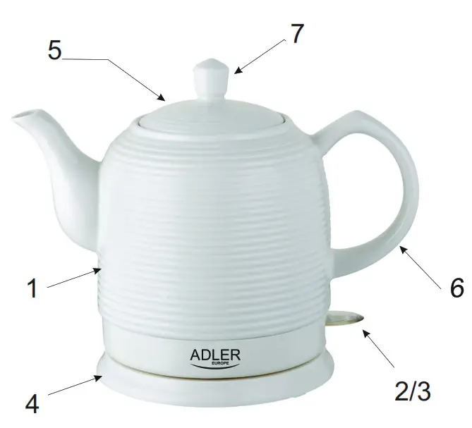 ADLER AD 1280 Electric Kettle- Overview