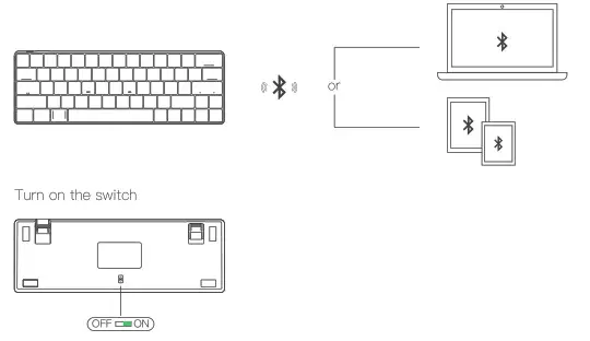 BliTZWOLF BW KB1 Mechanical Gaming Keyboard - Connect the computer through Bluetooth