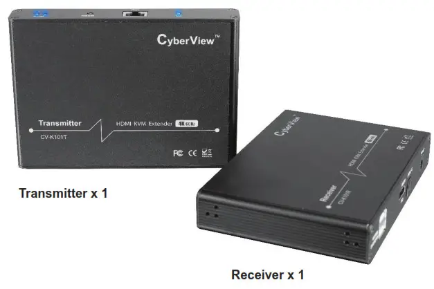 CyberView CV-K101 4K HDMI KVM Extender- Package Content