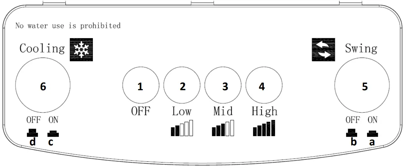 emerio AC 125507 FSL 600 Air Cooler - Control panel