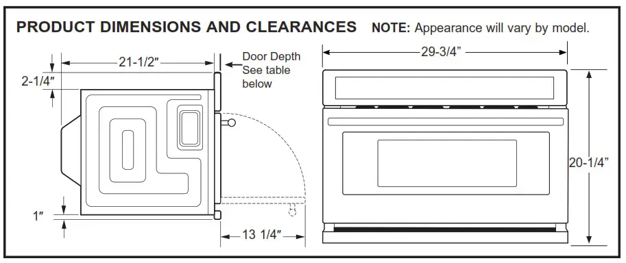 MONOGRAM ZSB9232NSS 240V 30 Inch Advantium -Design Information