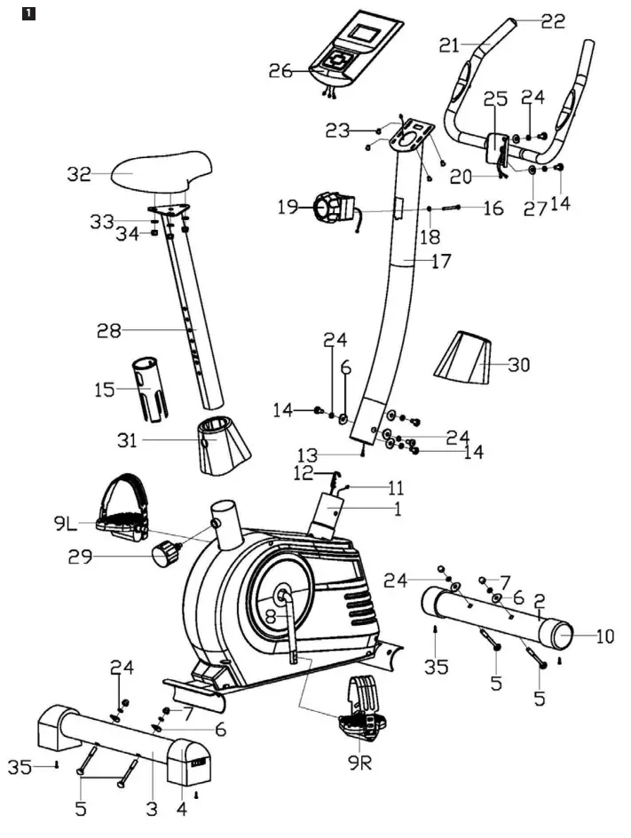 KAYOBA 002 714 Exercise Bike - parts 1