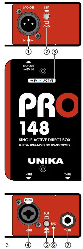 UNiKA PRO148 Pro Series Audio Interface Single Active Direct Box - APPEARANCE