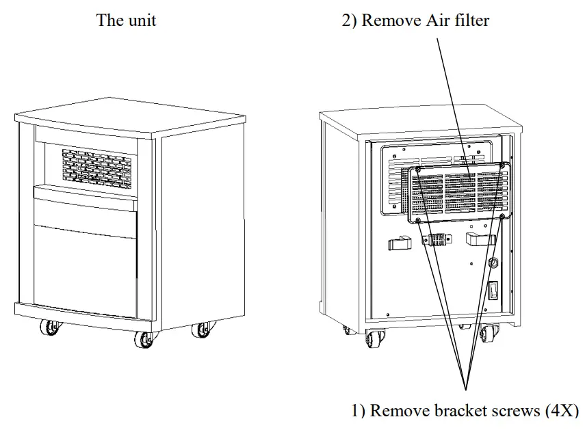 Lifeplus GD9315BCW 5JA Infrared Wood Cabinet Heater - The unit