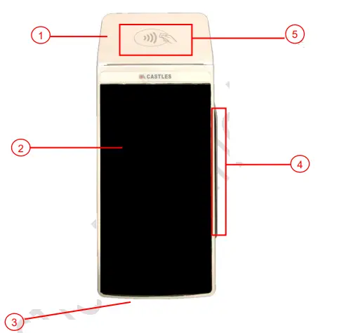 CASTLES TECHNOLOGY SATURN1000 S1F2 MOB POS Terminal -