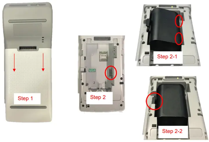 CASTLES TECHNOLOGY SATURN1000 S1F2 MOB POS Terminal - Insert Battery