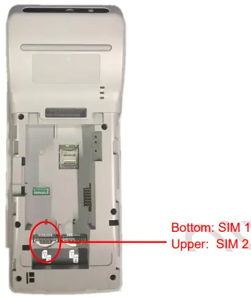 CASTLES TECHNOLOGY SATURN1000 S1F2 MOB POS Terminal - Insert GSM SIM Card
