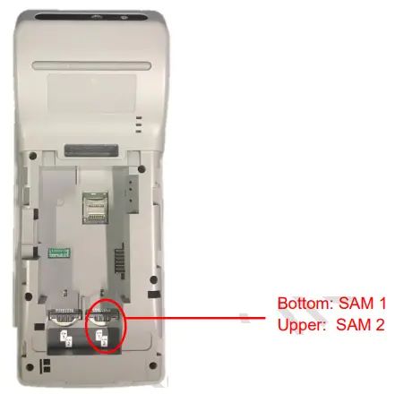 CASTLES TECHNOLOGY SATURN1000 S1F2 MOB POS Terminal - Insert SAM Card