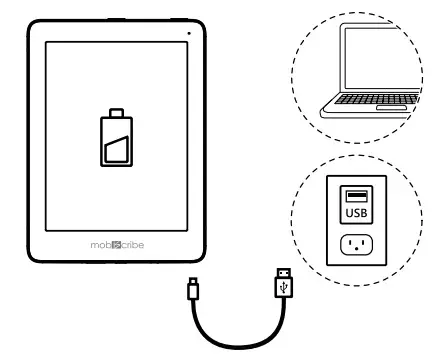mobiscribe KBE60P22 6.8 Inch E Ink Digital Notepad - Power cable