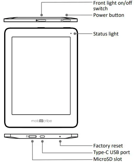 mobiscribe KBE60P22 6.8 Inch E Ink Digital Notepad - parts