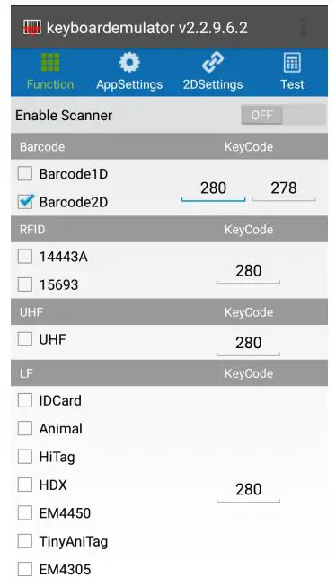 CHAINWAY C66 Mobile Data Terminal - Keyboard emulator