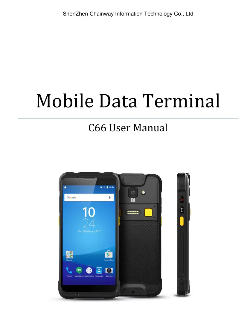 CHAINWAY C66 Mobile Data Terminal User Manual