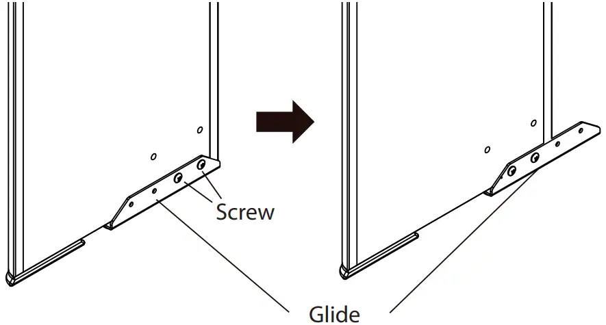 Adjusting the fall prevention glides